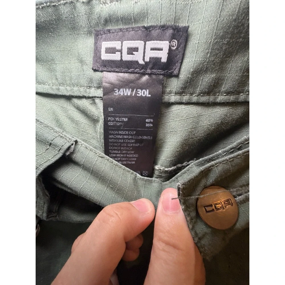 CQR Gear Tactical Pants Mens 34 X30 Rip Stop Cargo‎ TLP760 Duratex Olive Green